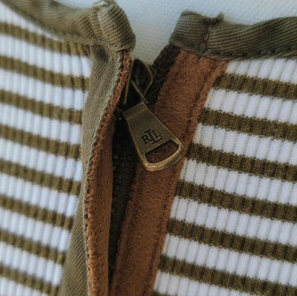 Lauren Ralph Lauren Brown Striped Women's Top - Picture 9 of 11